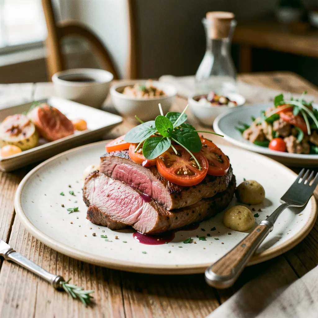 Food styling with balanced composition